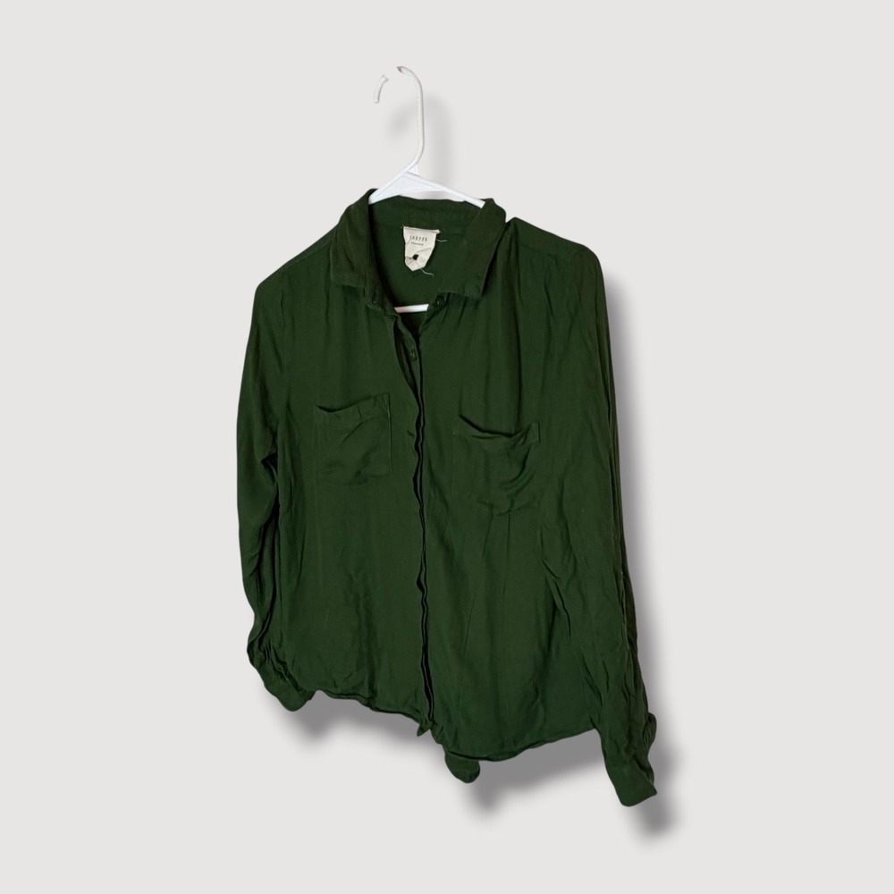 Harper Heritage Womens Green Button Down Shirt Size Small